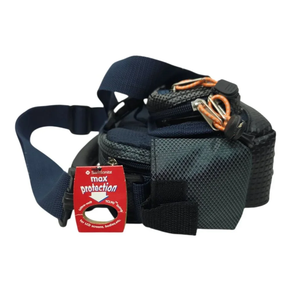 Samsonite Camera Camcorder Bag Multi-Pocket Shoulder Strap SB609BLU Blue Gray